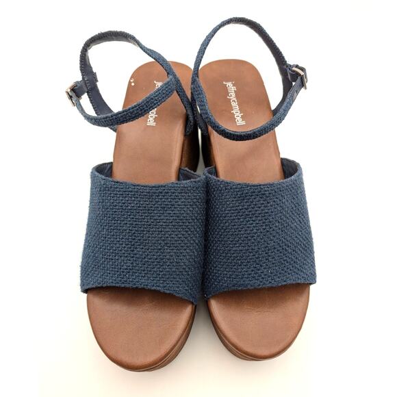 Jeffrey Campbell On Deck Platform Sandal Women's Navy Blue Size US11 EU42 - Picture 3 of 9